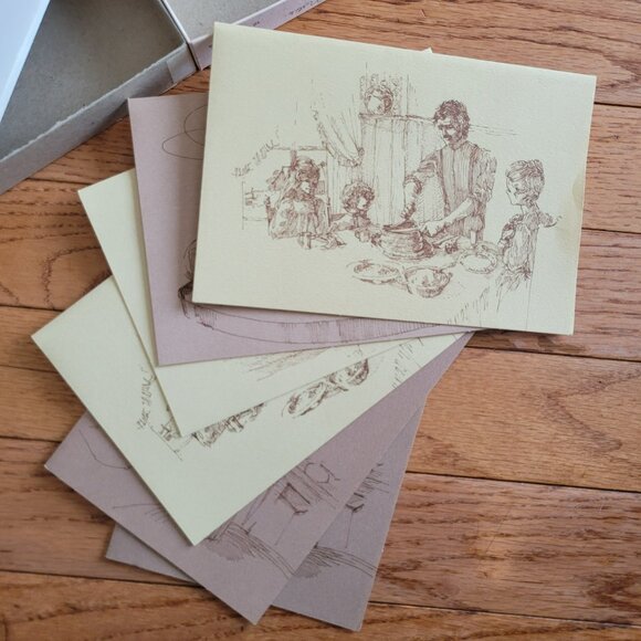 Vintage Recipe Greeting Cards Set of 6 Blank w/ 7 Envelopes - Boxed - Picture 2 of 12